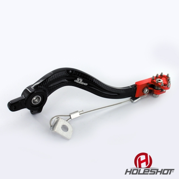 Holeshot, Bromspedal Flex Tip, SVART RÖD, KTM 04-21 85 SX, Husqvarna 20-21 TC 85, 18-19 TC 85 (17/14)/TC 85 (19/16), GasGas 21 MC 85