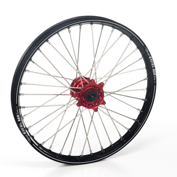 Haan Wheels, Komplett Hjul A60, 1,60, 21", FRAM, SVART RÖD, Yamaha 14-21 YZ450F, 14-21 YZ250F
