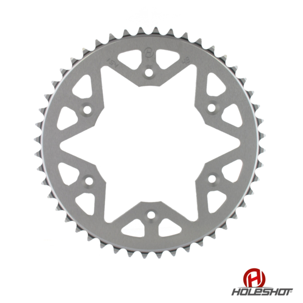 Holeshot, Bakdrev Alu Std, 520, 49, SILVER, Honda 02-21 CRF450R, 05-18 CRF450X, 78-07 CR250R, 04-21 CRF250R, 04-19 CRF250X, 84-04 XR250R, 79-07 CR125R, 87-01 CR500R, 96-04 XR400R, 87-99 XR600R, 00-16 XR650R, BETA 13-14 RR 450 4T Enduro/RR 400 4T Enduro/RR