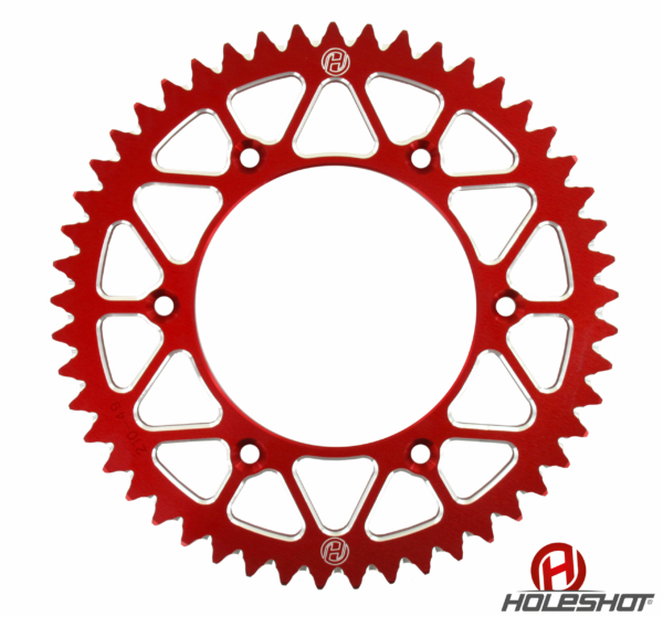 Holeshot, Bakdrev Alu Std, 520, 48, RÖD, Honda 02-21 CRF450R, 05-18 CRF450X, 78-07 CR250R, 04-21 CRF250R, 04-19 CRF250X, 84-04 XR250R, 79-07 CR125R, 87-88 CR500R, 92-01 CR500R, 96-04 XR400R, 87-99 XR600R, 00-16 XR650R, BETA 13-14 RR 450 4T Enduro/RR 400 4