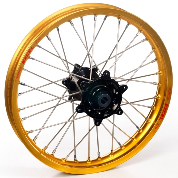 Haan Wheels, Komplett Hjul, 1,85, 16", BAK, SVART GULD, KTM 21 85 SX, Husqvarna 21 TC 85, GasGas 21 MC 85