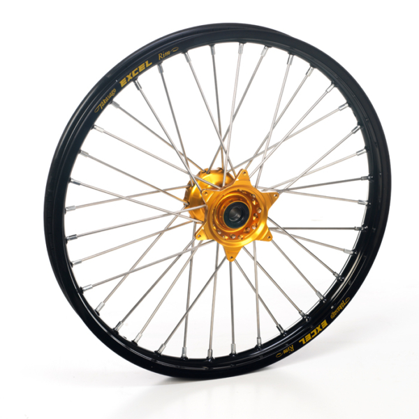 Haan Wheels, Komplett Hjul SM, 3,50, 16", FRAM, SVART GULD, KTM 03-15 450 EXC-F, 03-14 450 SX-F, 03-15 250 EXC/250 EXC-F, 03-14 250 SX/250 SX-F, 10-15 350 EXC-F, 10-14 350 SX-F, 03-15 125 EXC/300 EXC, 03-14 125 SX, 07-08 144 SX, 09-14 150 SX, 04-15 200 EX
