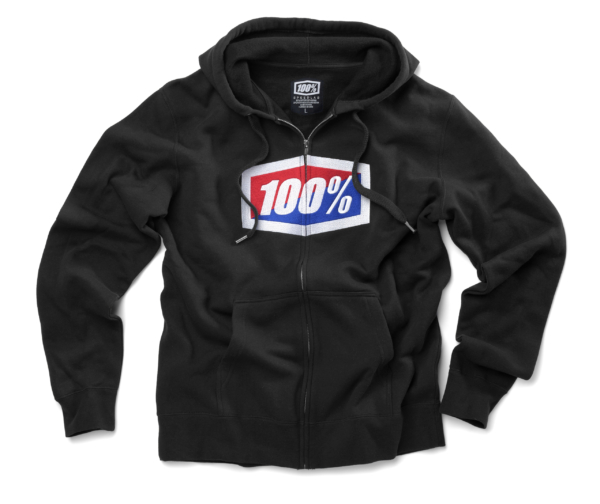 100% OFFICIAL Zip Hooded Sweatshirt, VUXEN, SVART