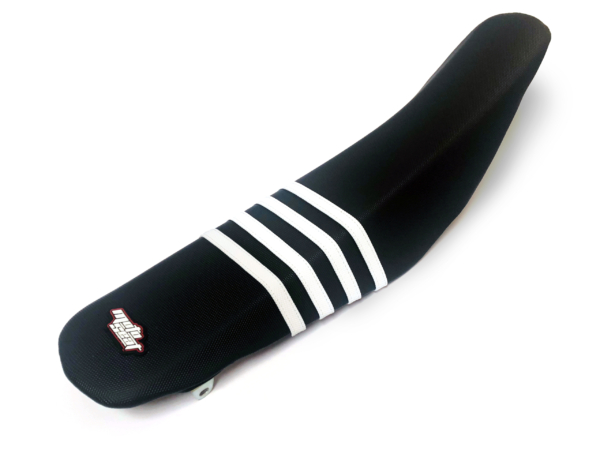 Moto Seat, Överdrag Stripes, SVART VIT, Yamaha 16-18 WR450F, 14-17 YZ450F, 15-19 WR250F, 14-18 YZ250F