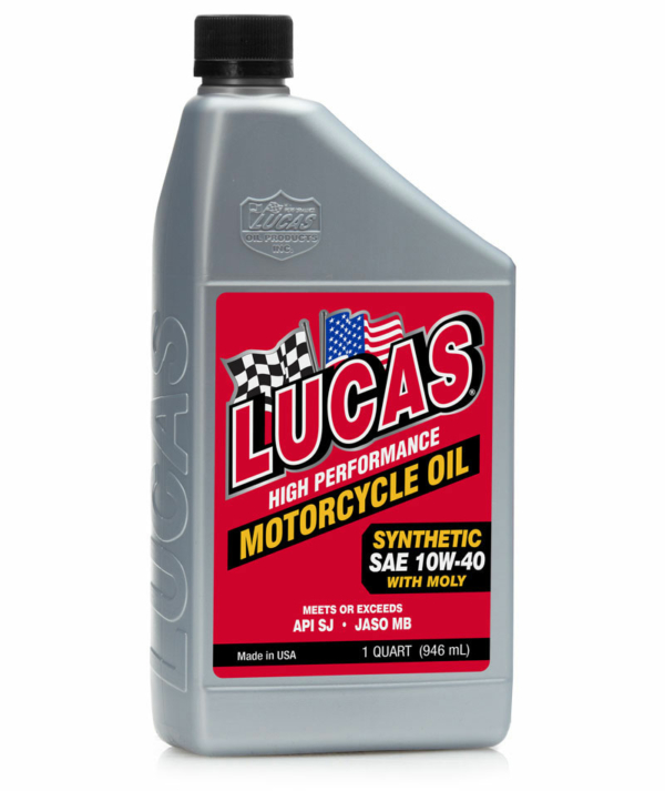 Lucas Oil, 10W-40 Helsyntetisk Motorcykelolja med Moly 946ml