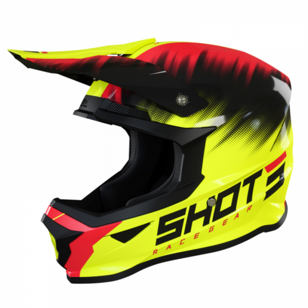 SHOT, HJÄLM FURIOUS BARN VERSUS NEON YELLOW RED GLOSSY, BARN