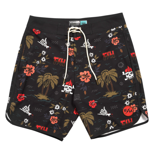 Fasthouse, Tribe 18" Boardshort, Black, VUXEN, 36