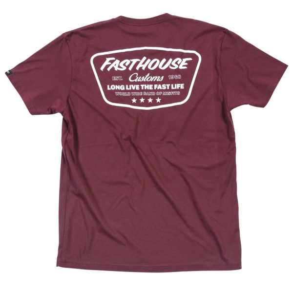 Fasthouse, Crest Tee, Maroon, VUXEN, M