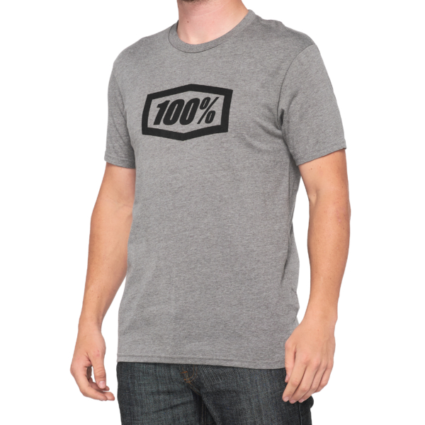 100%, ICON Short Sleeve Tee Heather Grey, VUXEN, L, GRÅ