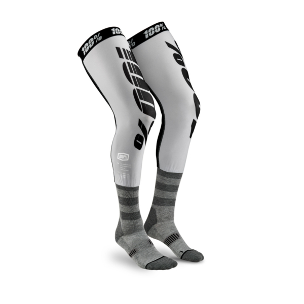 100%, REV Knee Brace Performance Moto Socks, VUXEN, S M, GRÅ