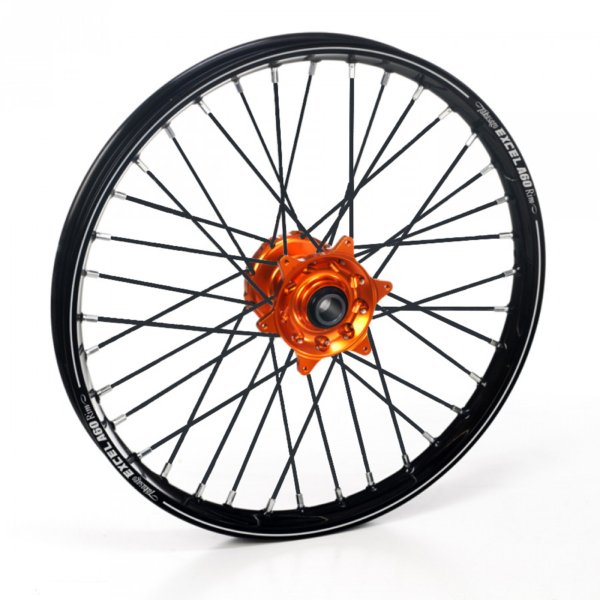 Haan Wheels, Komplett Hjul A60, 1,60, 21", FRAM, SVART ORANGE, KTM 03-15 450 EXC-F, 03-14 450 SX-F, 03-15 250 EXC/250 EXC-F, 03-14 250 SX/250 SX-F, 10-15 350 EXC-F, 10-14 350 SX-F, 03-15 125 EXC/300 EXC, 03-14 125 SX, 07-08 144 SX, 09-14 150 SX, 04-15 200