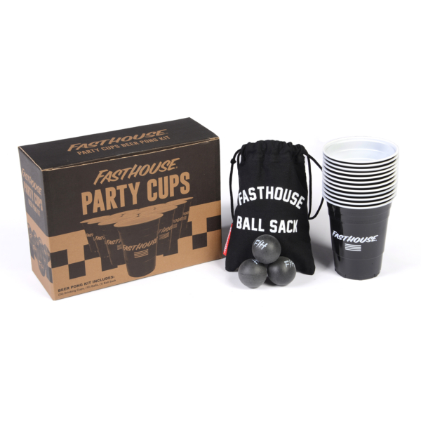 Fasthouse, Party Cups Beer Pong Kit, Black - 24 PK