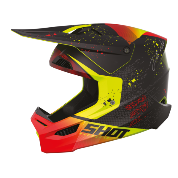 Shot, HJÄLM FURIOUS KID MATRIX RED GLOSSY, BARN, M