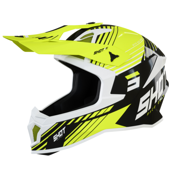 Shot, HJÄLM LITE FURY BLACK NEON YELLOW WHITE GLOSSY, VUXEN, M