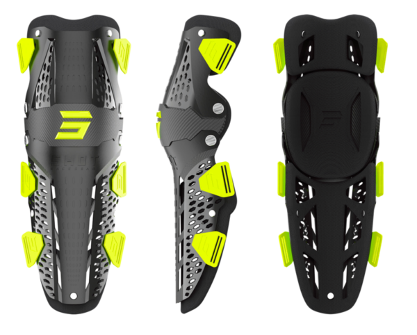 Shot, KNÄSKYDD AIRFLOW ADULTE BLACK NEON YELLOW, VUXEN