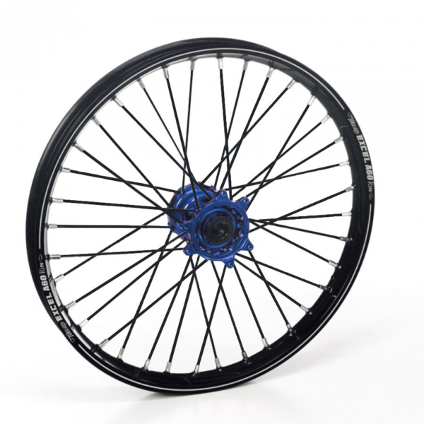 Haan Wheels, Komplett Hjul A60, 1,60, 21", FRAM, SVART BLÅ, KTM 16-24 450 EXC-F, 15-25 450 SX-F, 18-22 250 EXC TPI/300 EXC TPI, 23-24 250 EXC/150 EXC/300 EXC, 16-17 250 EXC/300 EXC, 16-24 250 EXC-F, 15-25 250 SX/250 SX-F, 16-24 350 EXC-F, 15-25 350 SX-F,